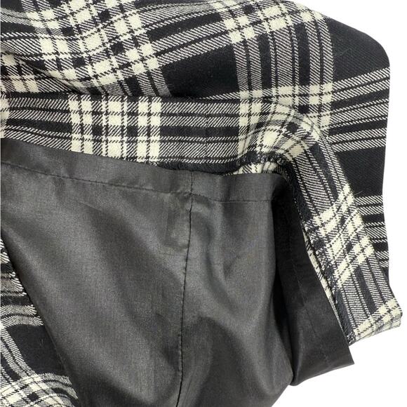 Pendleton Wool Plaid Mini Skirt Button Front Black White Pattern NWT Size 10 - Picture 8 of 10